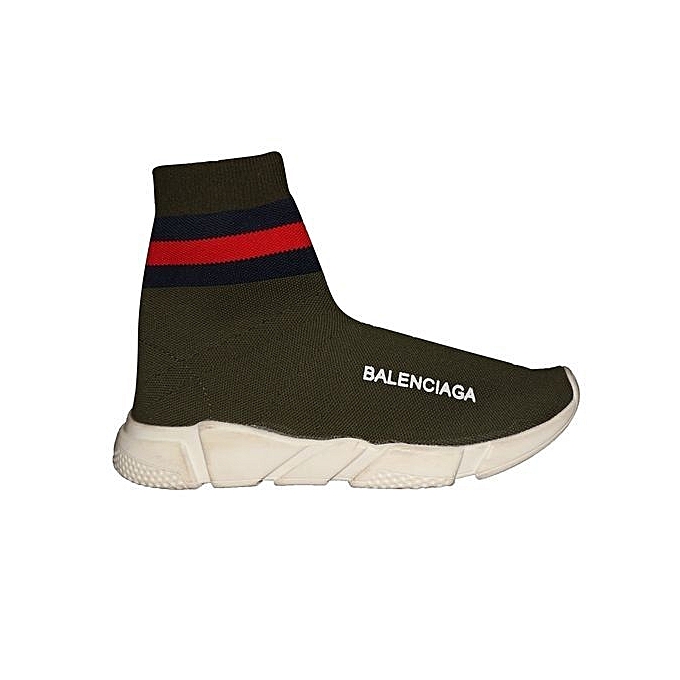 Buy Balenciaga Sock-Like Sneakers - Olive Green/White online | Jumia Ghana