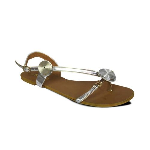 Kairui Leather Flat Sandals - Silver | Buy online | Jumia Ghana