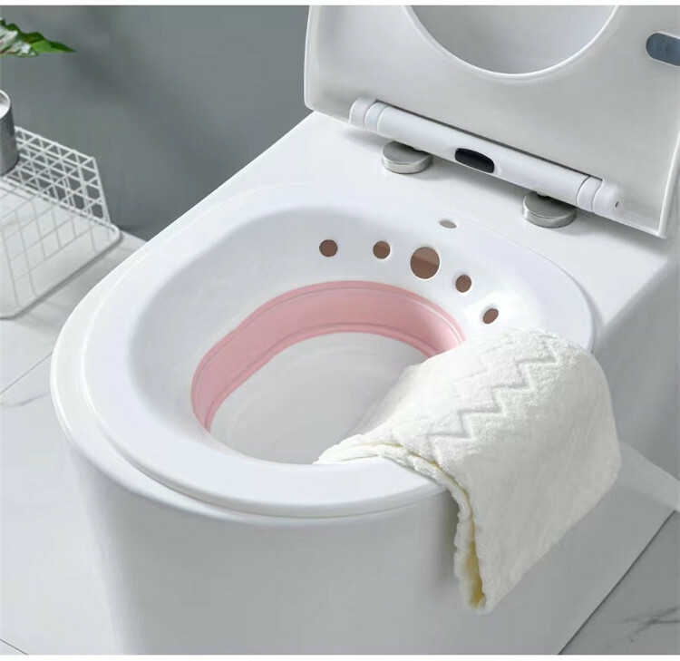 Factory Wholesale Plastic Women Washbasin Collapsible Sits Bath Kit Hemorrhoids Postpartum Care Sitz Bath for Toilet Seat