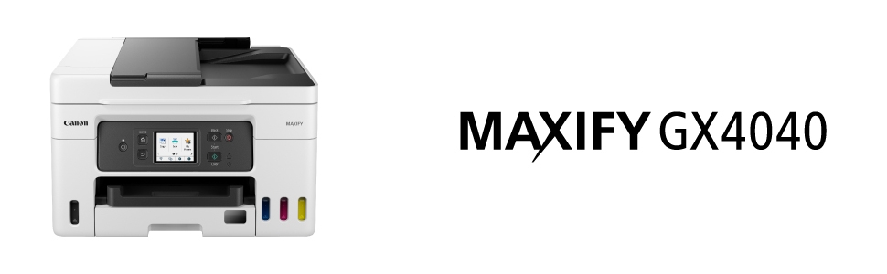 Canon MAXIFY GX4040 Wireless Colour All-in-one Refillable MegaTank Inkjet Printer, ideal for small businesses that need cost-effective and high-speed printing, White : Amazon.ae: Computers