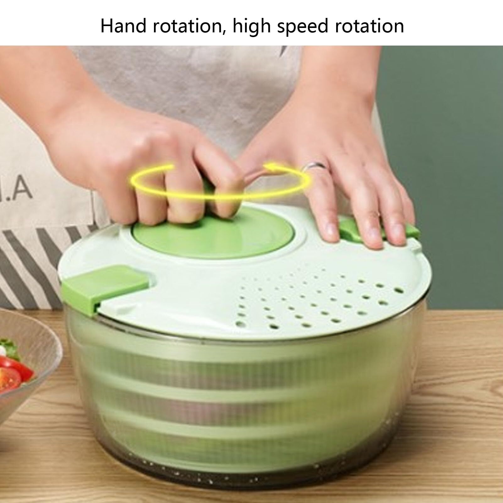 Buy Large Salad Spinner Wash, Spin Dry Salad Greens, Fruits & Vegetables,  with Multifunctional and Easy to Use, Time Saving Feature (Green) Online at  Low Prices in India - Amazon.in