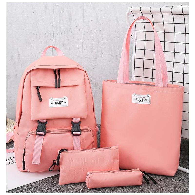 Shop Fashion Women Shoulder Bags Backpack 4PCS Pink Online Jumia