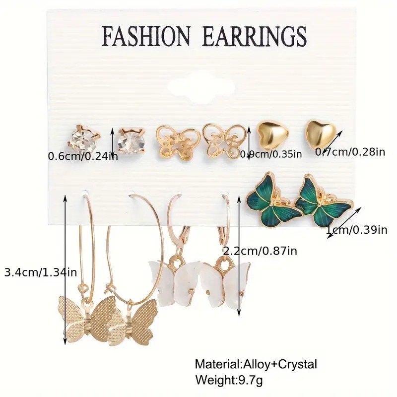 elegant   earrings set 6 pairs alloy fashion jewelry bohemian   for party gift   suitable for   Product details 1