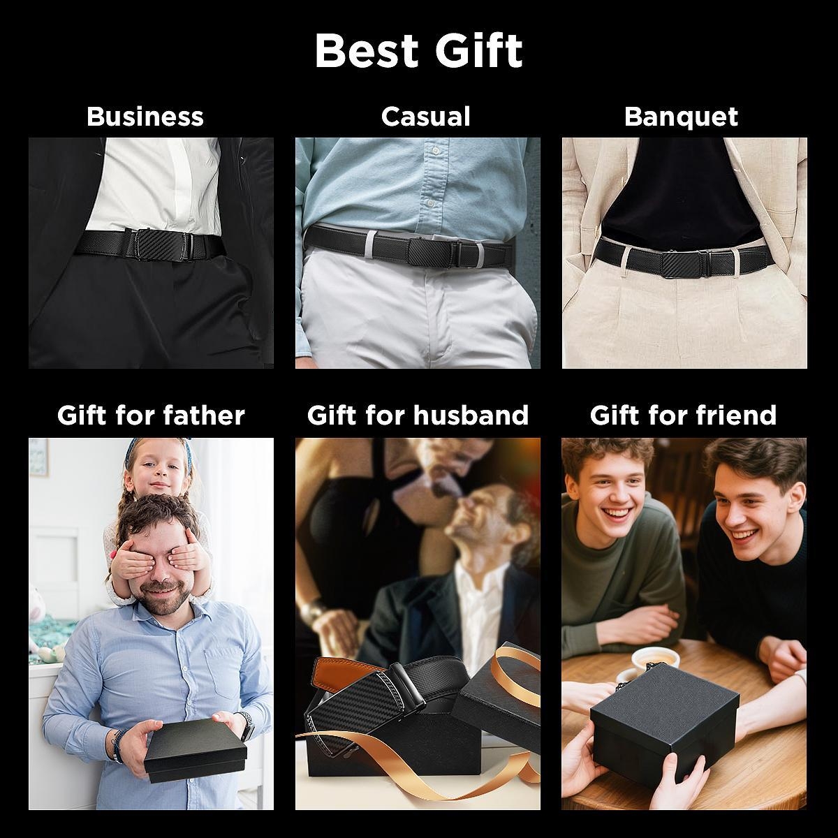 [Can be trimmed] Mens Belt Leather Ratchet Easy Release Belt For Men Designer Belt Dress and Casual with Adjustable Buckle for Men's Wear Gift Outdoorfun Textured for Birthday Gift/ accessories men/business belt no hole