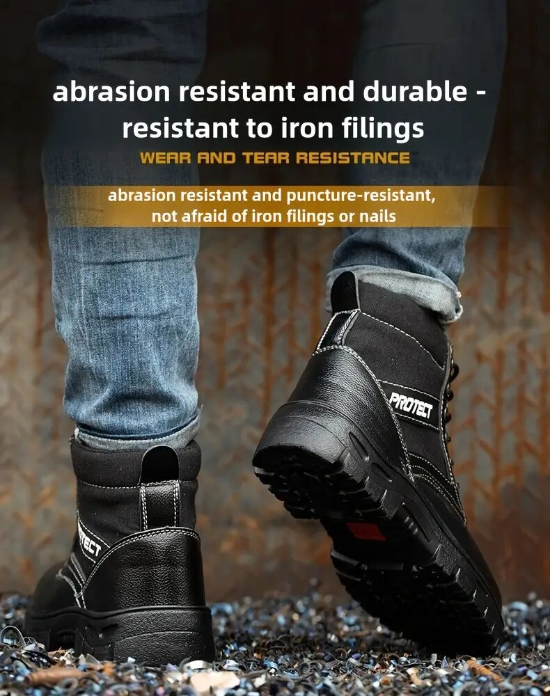 男女通用钢头鞋，复合材料安全鞋，坚固耐用的安全鞋，轻便钢头运动鞋，防滑防刺穿，气垫透气，适合工业建筑工作的鞋子 商品详情 8