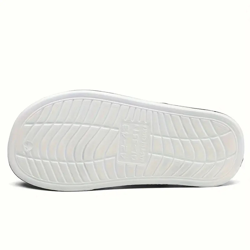 男士夏季拖鞋 - 透气防滑eva沙滩鞋,带几何图案设计,适合海滩及室内使用,黑白舒适带,圆头休闲款式,多功能鞋履 | 街头风格鞋类 | 透气鞋履,夏日凉鞋 商品详情 9