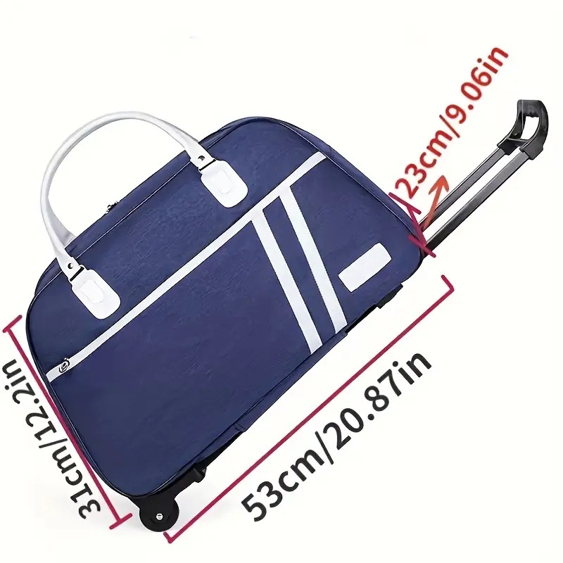 大容量拉杆包短途登机包男女旅行折叠收纳袋带轮子时尚拉杆软包 商品详情 6