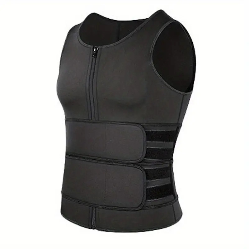 mens compression sweat sauna vest new slimming suit for students waist belts body shaper back support tank top for workout fitness gym details 7