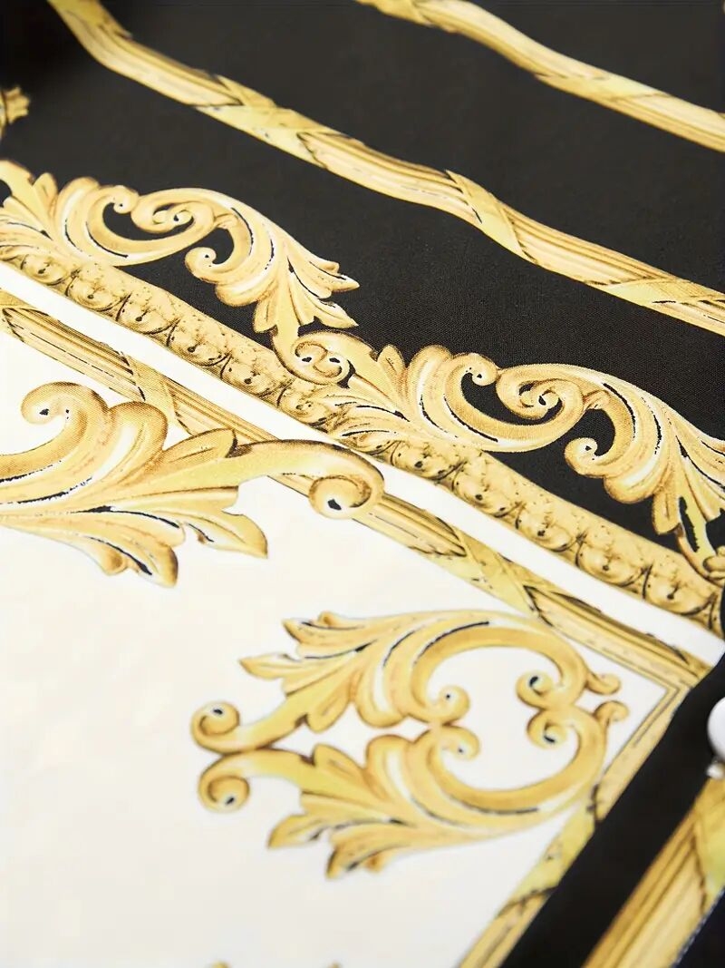 男士夏威夷印花短袖短裤衬衫套装宽松两件套 商品详情 3