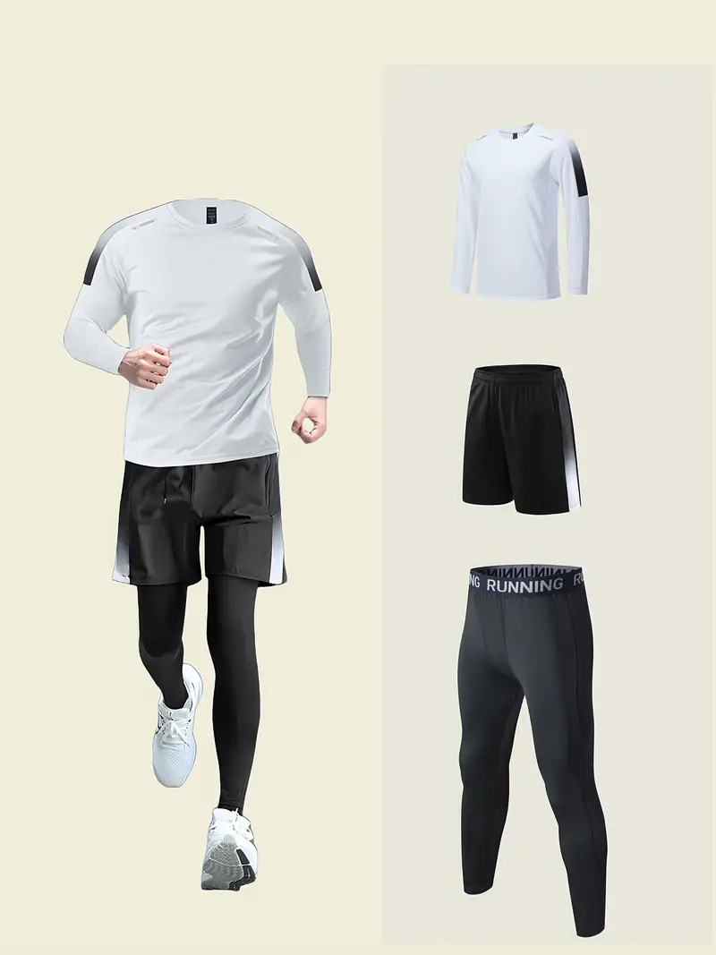 mens sportswear 3pcs set stylish soft able breathable and quick drying suitable for such as basketball football and running allows you to fully of sports fathers day gift 0