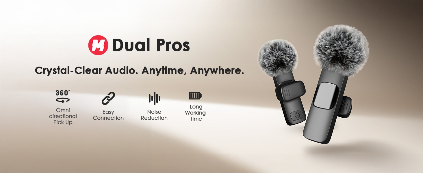 Microphone for iPhone, wireless microphones, mini mic, bluetooth microphone, lavalier microphone