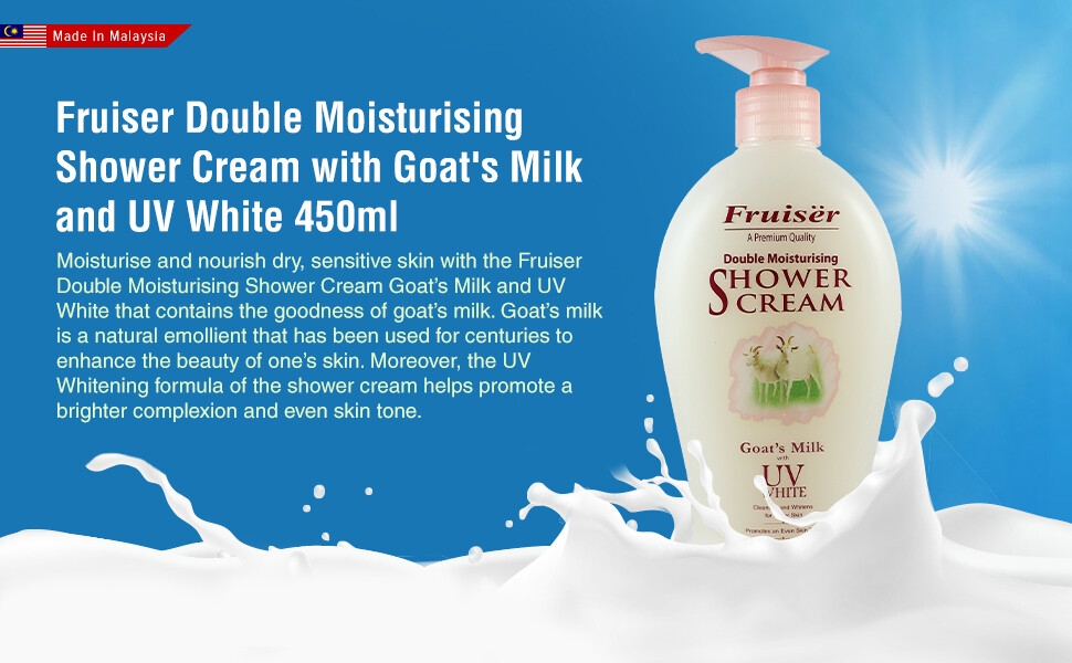 Fruiser Double Moisturising Shower Cream With Goats Milk and UV White
