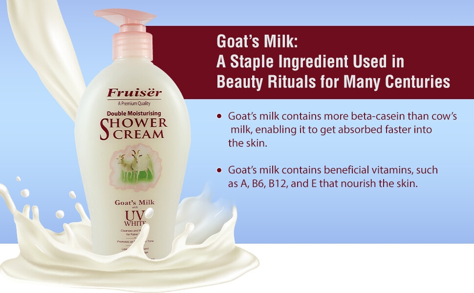 Fruiser Double Moisturising Shower Cream With Goats Milk and UV White