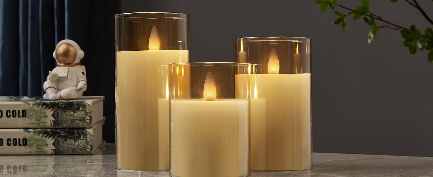 Champagne Glass Wax Pillar Candles