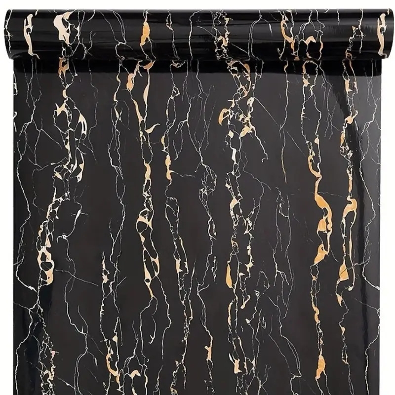 1pc Self-Adhesive Marble Vinyl Wallpaper, Removable, Waterproof, Peel & Stick Wall Stickers For Kids' Rooms, Kitchens & Furniture