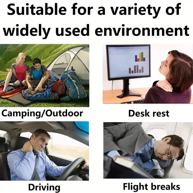 1pc 2pcs comfortable inflatable pillow for office car camping hiking and napping supports neck and lumbar details 3