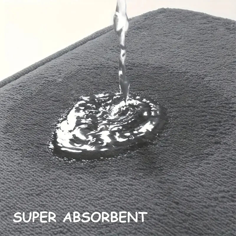 纯色l型法兰绒吸水地垫家用厨房吸油防滑脚垫浴室入户门垫拐角地毯 商品详情 4