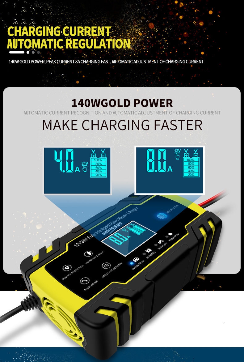 Shop Generic 12V24V 8A Full Automatic Car Battery Charger Power Pulse