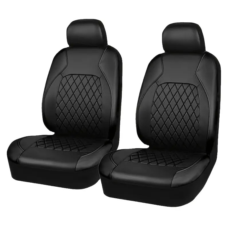 upgrade your car interior with 9pcs set quilted leather thread pressing seat covers airbag compatible breathable 2