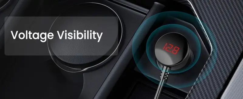 智能 3 插座车载充电器，带 led 电压显示和双 usb 端口车载插头打火机禁食充电适配器 - 非常适合所有汽车设备！ 详情 4