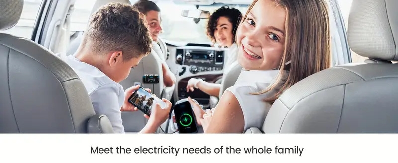 智能 3 插座车载充电器，带 led 电压显示和双 usb 端口车载插头打火机禁食充电适配器 - 非常适合所有汽车设备！ 详情 5