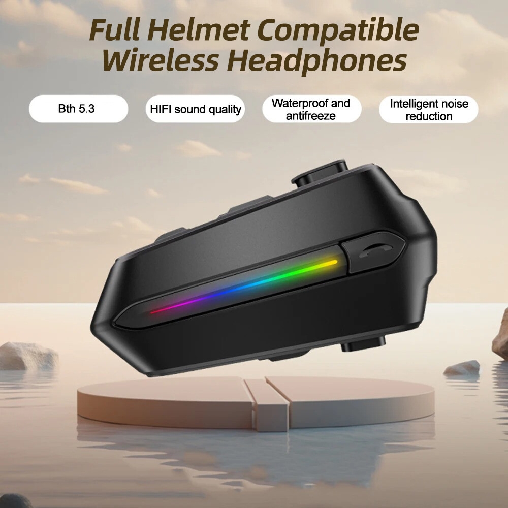 C5S无线5.3头盔耳机内置麦克风HIFI立体声头盔耳机适用于其他摩托车配件