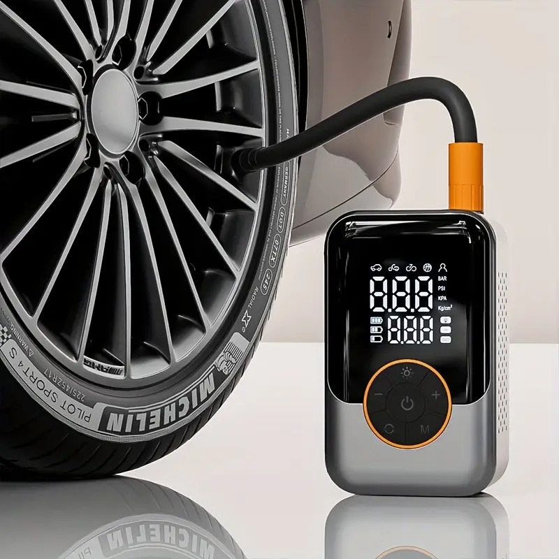 wireless portable mini bicycle tire inflator with   usb rechargeable battery     for car tires bikes rvs campers tire inflator for car bicycle tire pump modern accessory durable construction Product details 5