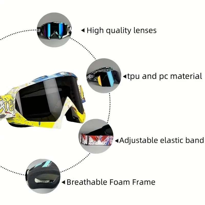 neutral pc lens motocross riding goggles outdoor sports protective eyewear windproof and goggles for daily outdoor use breathable and comfortable used for mountaineering skiing hiking riding etc details 3
