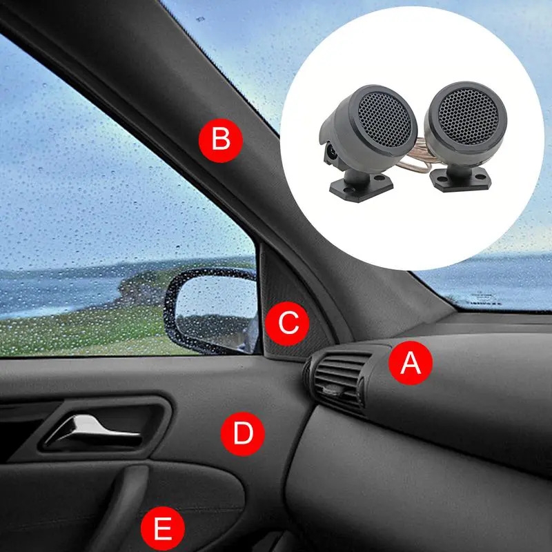 2件装高性能汽车扬声器 - 全频,预接线低音炮,提升音质体验,环保材质,黑色 商品详情 1