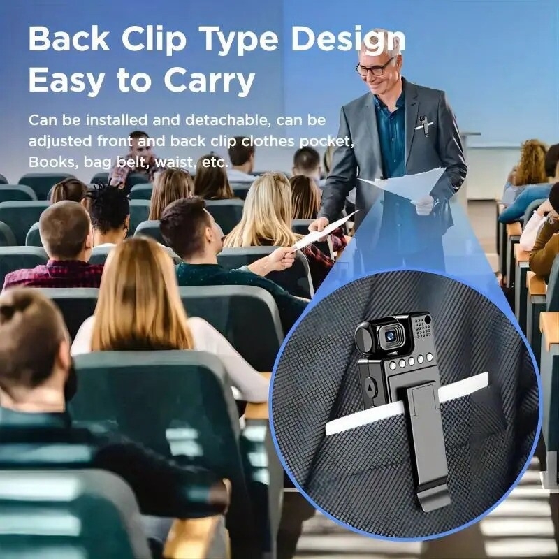 smart recorder 1080p hd 180 degree rotatable lens camcorder usb charging perfect gift for holidays birthdays sd card not included 6