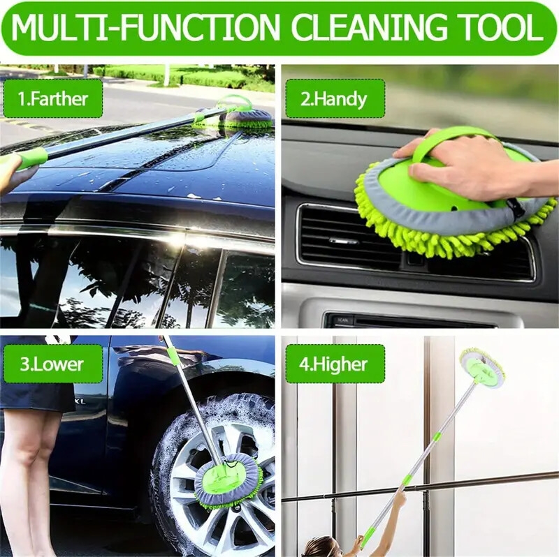 1 set car washing mop kit clean your car rv or truck easily with 2 replacement heads details 3
