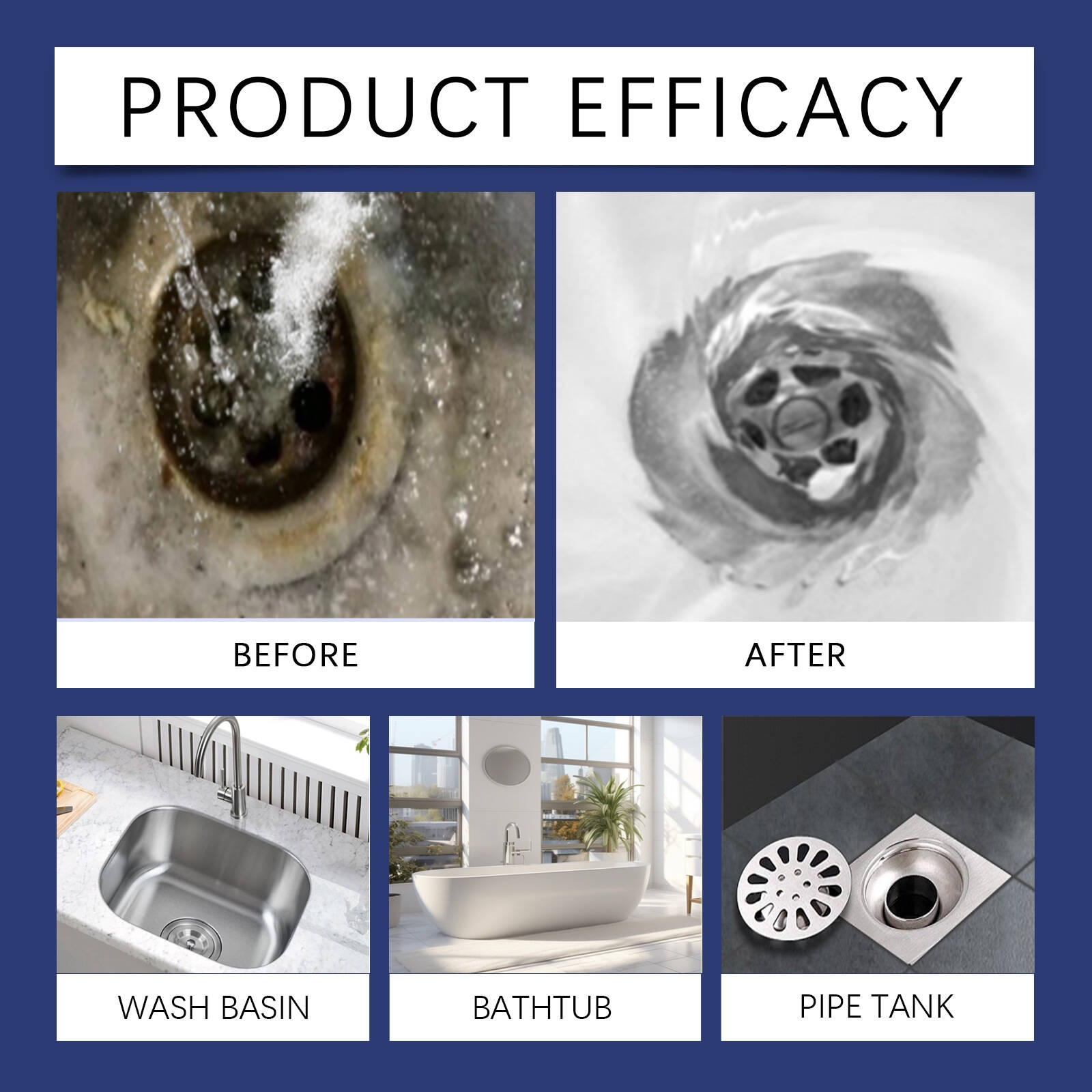 LUCHAO Drain Cleaner Kitchen Sink Master Convenient Cleaning for Kitchen and Bathroom Pipes