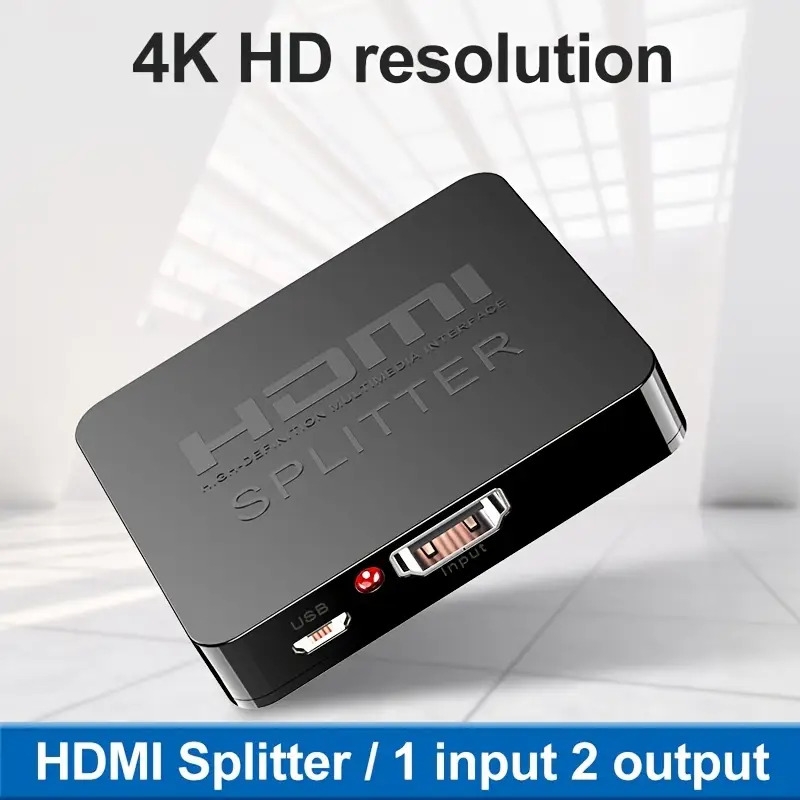 4k splitter duplicate mirror dual monitors with 1 in 2 out full hd 1080p 3d wire included details 1