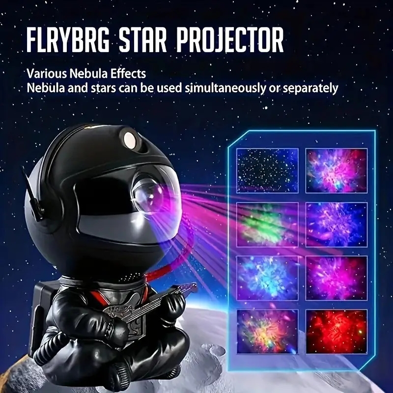 holiday surprise 1 astronaut galaxy star projector bedroom starry night light flexible adjustable projection angle led nebula light room decoration christmas holiday and birthday gift for family and loved ones details 1
