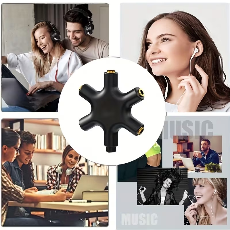 3 5mm audio splitter 5 audio adapter music hub headphone colorful splitter adapter 5 audio splitter 5 headphone splitter 6 port headphone adapter with cable mixer Product details 1