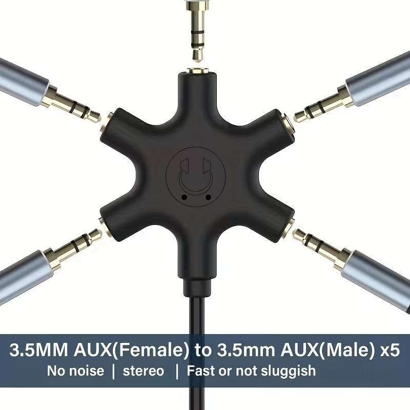 3 5mm audio splitter 5 audio adapter music hub headphone colorful splitter adapter 5 audio splitter 5 headphone splitter 6 port headphone adapter with cable mixer Product details 9