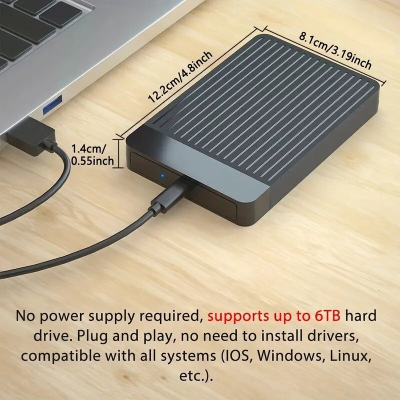 2 5inch usb3 0 3 1 hard drive case   case enclosure usb to sata hard   pocket for hdd 2 5 ssd notebook adapter hard disk not included Product details 0