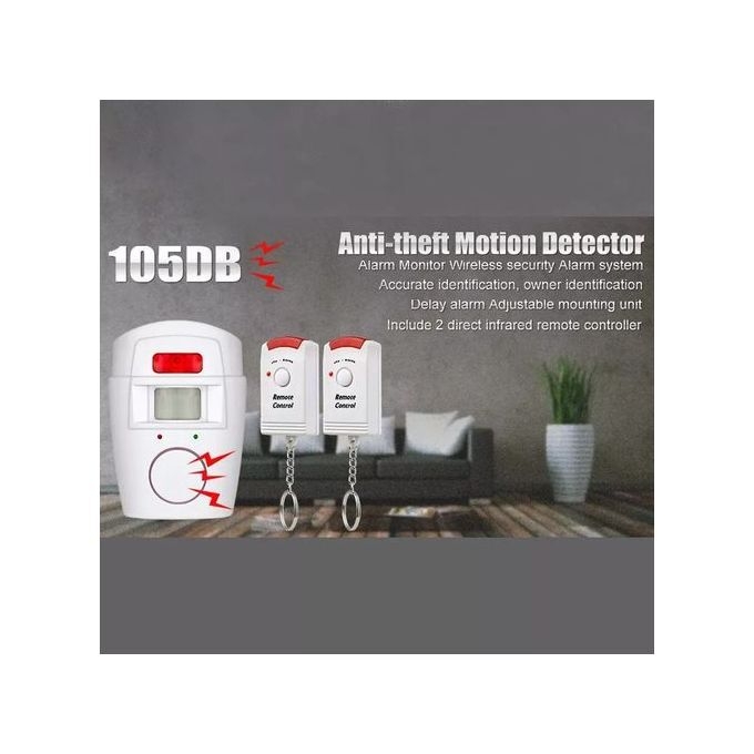 product_image_name-Generic-Serure - Alarme De Détecteur De Mouvement Sans Fil - Blanc-3