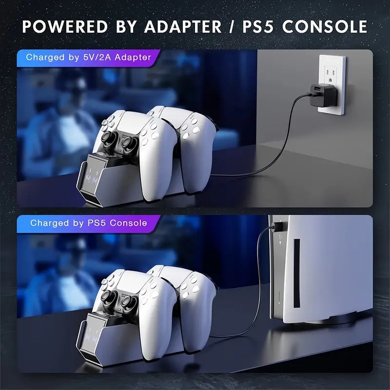 for ps5 charging station for playstation 5 controller charger station with fast charging cords replacement for sony   remote control charger charging docking station details 6