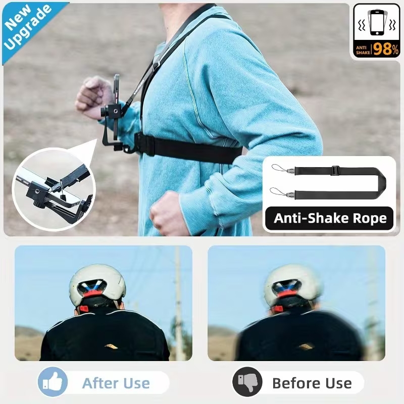 a universal adjustable chest strap suitable for cycling kayaking fishing and skateboarding compatible with iphone samsung gopro  360 and   cameras ideal for pov vlog recording made of abs material Product details 3
