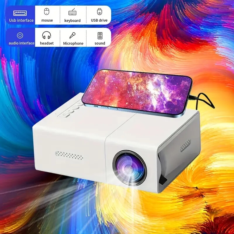 professional high definition mini projector suitable for home cinemasand outdoor camping compatible hdtv usb sd andholder christmas halloween thanksgiving gifts details 0