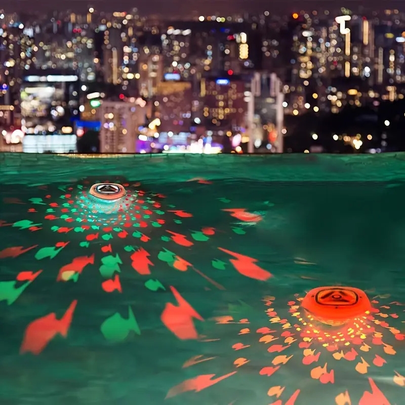 1个，led浴室灯带悬浮鱼投影和多彩喷泉水下灯，适用于游泳池、池塘、迪斯科派对娱乐及浴缸装饰 - 万圣节/圣诞节礼物 商品详情 4