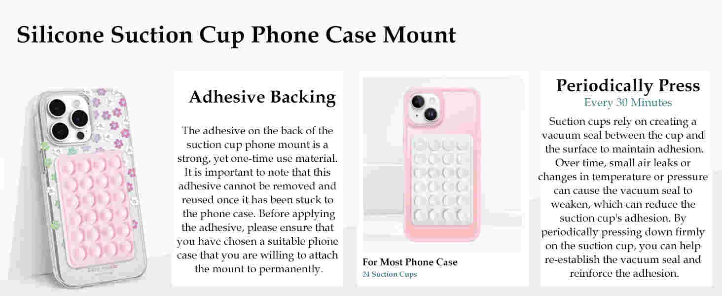 silicone suction cup phone case mount