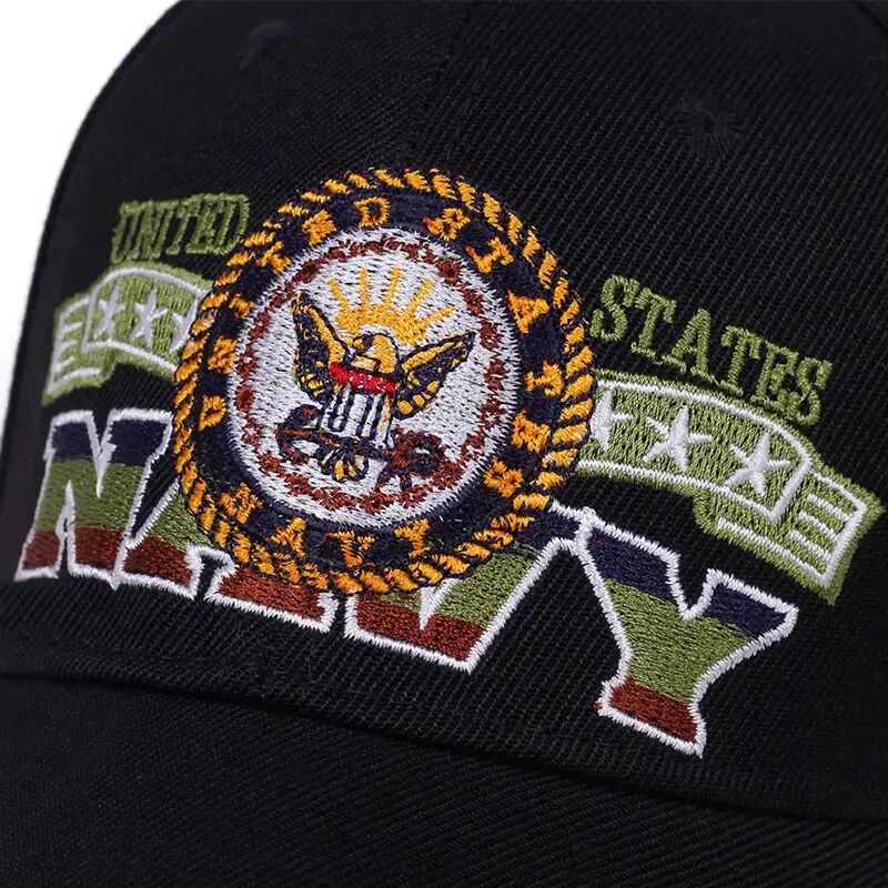 一顶不分男女的透气可调节的带海军图案的棒球帽，适用于户外运动 详情 4