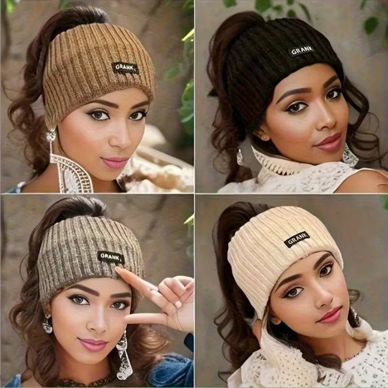 4pcs womens soft stretchy headbands winter ear warmers with solid color hair accessories for cold weather stylish cozy hairbands for everyday formal wear Product details 0