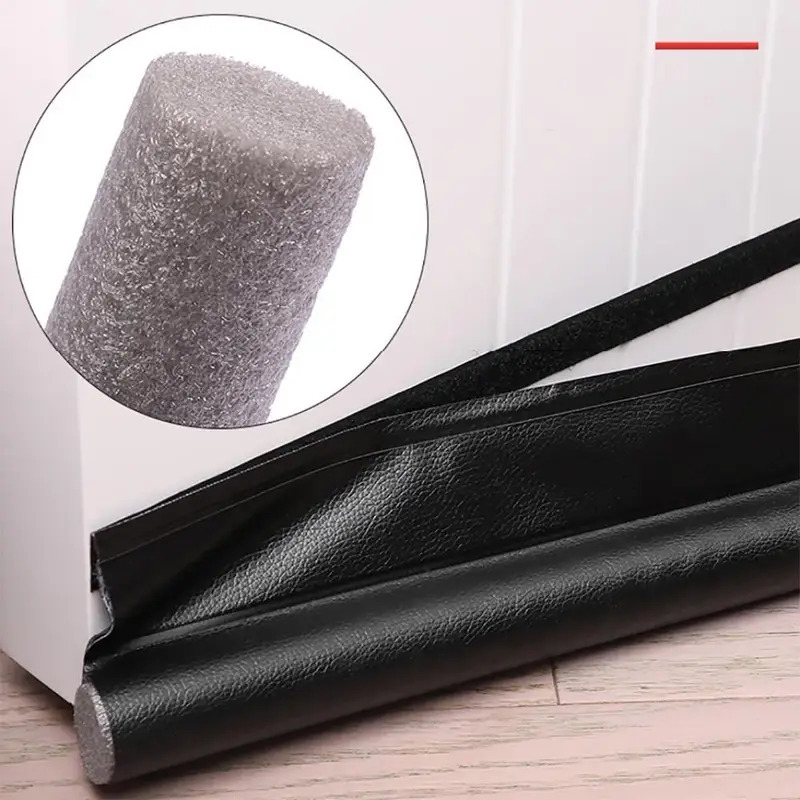 1pc door draft stoppers for bottom of door adjustable self adhesive sound proof door bottom seal strip weatherstrip under door draft stopper anti cold one side gap blocker foam weather strip details 8