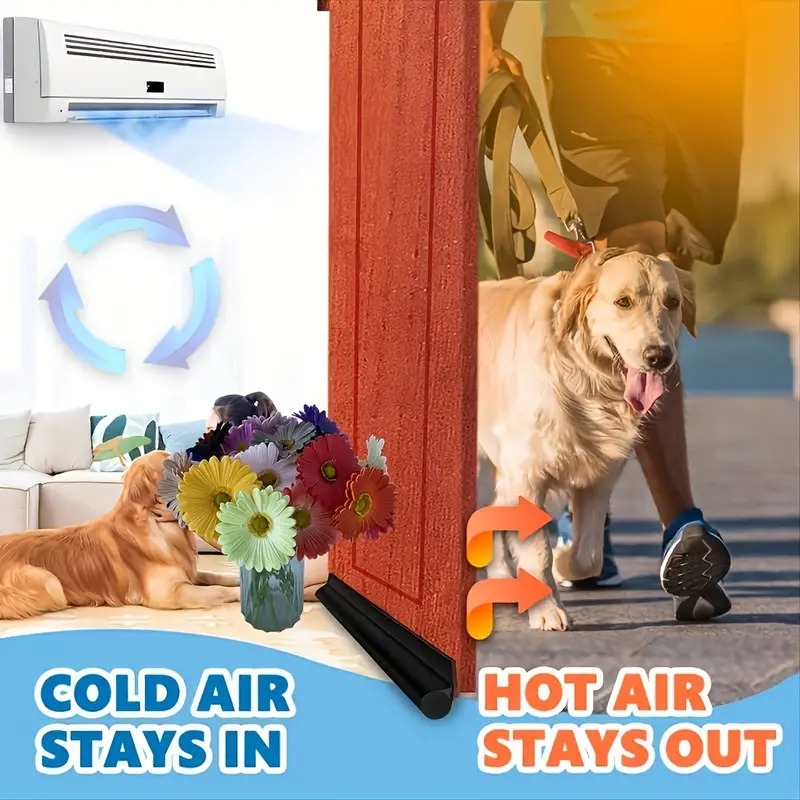 insulator door sweep-2 packs under door draft stopper insulator door sweep weather stripping noise stopper strong adhesive black 38 length 1