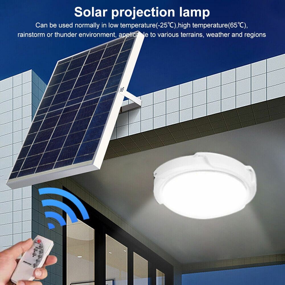 Solar Ceiling Light Waterproof Pendant Light Remote Control Garden Corridor Lamp - Picture 1 of 21
