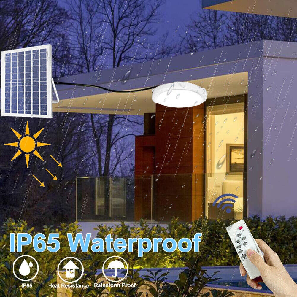 Solar Ceiling Light Waterproof Pendant Light Remote Control Garden Corridor Lamp - Picture 15 of 21