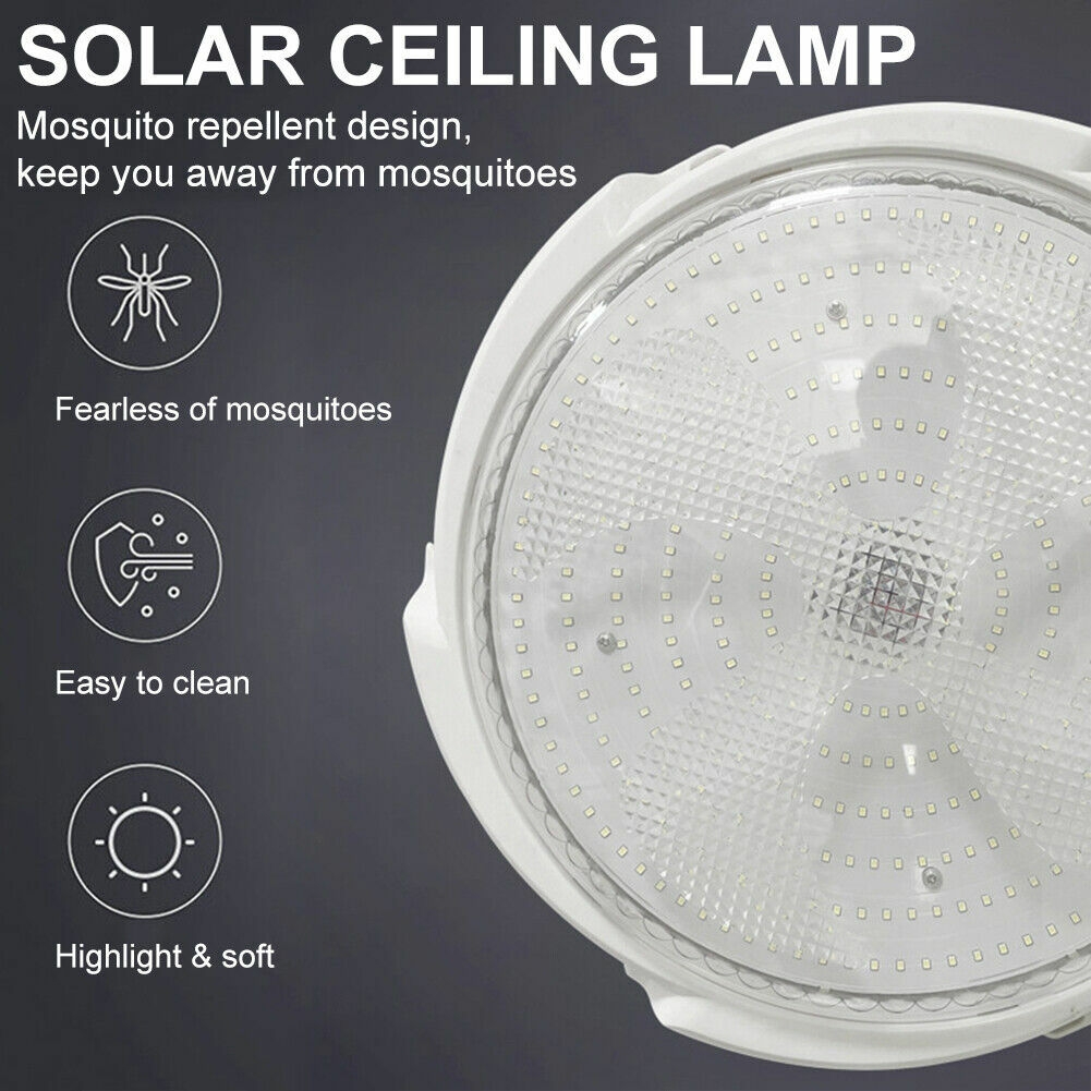Solar Ceiling Light Waterproof Pendant Light Remote Control Garden Corridor Lamp - Picture 16 of 21